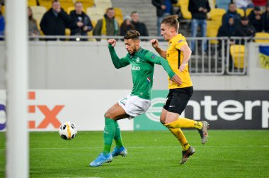 LVIV, UKRAINE - November 07, 2019: Denis Bouanga player during the UEFA Europa League match between Alexandria (Ukraine) vs AS Saint Etienne (France), Ukraine