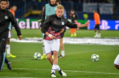 KHARKIV, UKRAINE - September 18, 2019: Oleksandr Zinchenko player during the UEFA Champions League match between Shakhtar Donetsk vs Manchester City (England), Ukraine