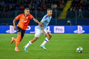 KHARKIV, UKRAINE - September 18, 2019: Gabriel Jesus player during the UEFA Champions League match between Shakhtar Donetsk vs Manchester City (England), Ukraine
