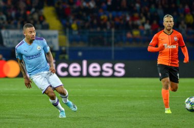 KHARKIV, UKRAINE - September 18, 2019: Gabriel Jesus player during the UEFA Champions League match between Shakhtar Donetsk vs Manchester City (England), Ukraine