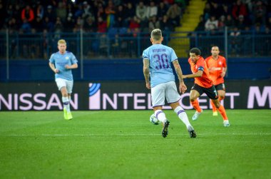 KHARKIV, UKRAINE - September 18, 2019: Nicolas Otamendi during the UEFA Champions League match between Shakhtar Donetsk vs Manchester City (England), Ukraine