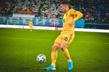 SAINT-PETERSBURG, RUSSIA - November 16, 2019: Thorgan Hazard player during UEFA EURO 2020 qualifying match between national team Russia against Belgium national team, Russia