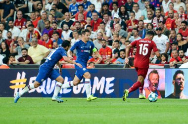 Istanbul, Turkey - August 14, 2019: Alex Oxlade-Chamberlain player during the UEFA Super Cup Finals match between Liverpool and Chelsea at Vodafone Park in Vodafone Arena, Turkey