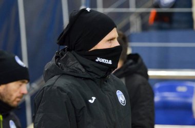 Kharkiv, Ukrayna - 11 Aralık 2019: Uefa Şampiyonlar Ligi maçında Atalanta futbolcusu Shakhtar - Atalanta Bergamasca Calcio Bc (İtalya), Ukrayna