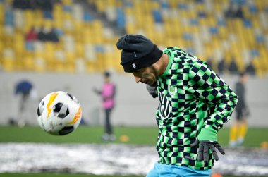 Lviv, Ukrayna - 28 Kasım 2019: William ve Football player antrenman oturumu sırasında Alexandria - Wolfsburg (Almanya), Ukrayna