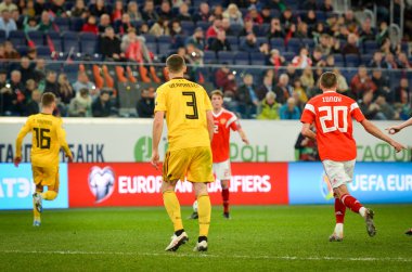 SAINT-PETERSBURG, RUSSIA - November 16, 2019: Thomas Vermaelen player during UEFA EURO 2020 qualifying match between national team Russia against Belgium national team, Russia