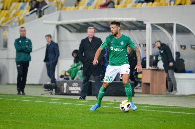 LVIV, UKRAINE - November 07, 2019: Denis Bouanga player during the UEFA Europa League match between Alexandria (Ukraine) vs AS Saint Etienne (France), Ukraine