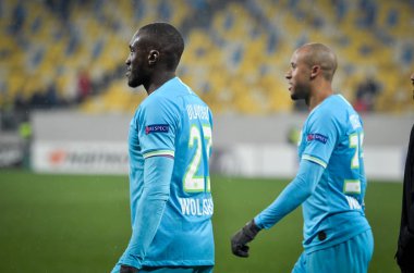 Lviv, Ukrayna - 28 Kasım 2019: Uefa Avrupa Ligi (Ukrayna) - Wolfsburg (Almanya), Ukrayna