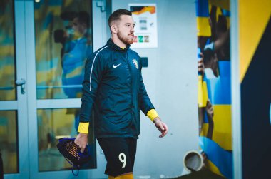 Lviv, Ukrayna - 07 Kasım 2019: Uefa Avrupa Ligi (Ukrayna) - Saint Etienne (Fransa) - Ukrayna maçı sırasında Lois Diony oyuncusu