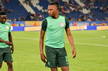 DNIPRO, UKRAINE - September 10, 2019: Joe Aribo player during the friendly match between national team Ukraine against Nigeria national team, Ukraine