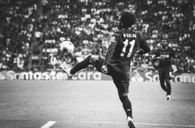 Istanbul, Turkey - August 14, 2019: Mohamed Salah player during the UEFA Super Cup Finals match between Liverpool and Chelsea at Vodafone Park in Vodafone Arena, Turkey