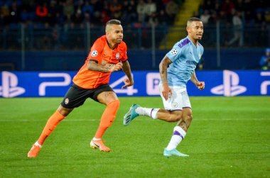 KHARKIV, UKRAINE - September 18, 2019: Gabriel Jesus player during the UEFA Champions League match between Shakhtar Donetsk vs Manchester City (England), Ukraine