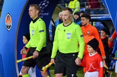 KHARKIV, UKRAINE - December 11, 2019: Referee Felix Zwayer during the UEFA Champions League match between Shakhtar vs Atalanta Bergamasca Calcio BC (Italy), Ukraine