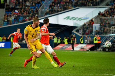SAINT-PETERSBURG, RUSSIA - November 16, 2019: Toby Alderweireld player during UEFA EURO 2020 qualifying match between national team Russia against Belgium national team, Russia