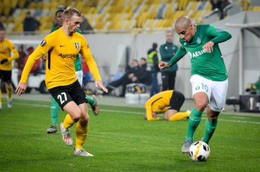 LVIV, UKRAINE - November 07, 2019:  Wahbi Khazri player during the UEFA Europa League match between Alexandria (Ukraine) vs AS Saint Etienne (France), Ukraine