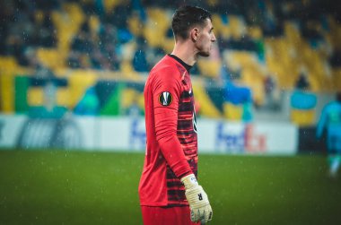 Lviv, Ukrayna - 28 Kasım 2019: Uefa Avrupa Ligi (Ukrayna) - Wolfsburg (Almanya), Ukrayna