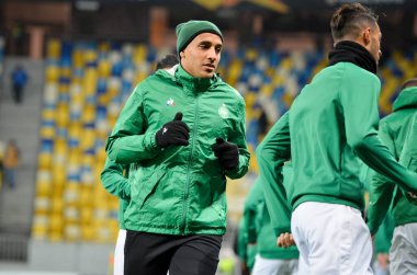 LVIV, UKRAINE - November 07, 2019: Football player during the UEFA Europa League match between Alexandria (Ukraine) vs AS Saint Etienne (France), Ukraine