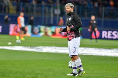 KHARKIV, UKRAINE - September 18, 2019: Sergio Aguero player during the UEFA Champions League match between Shakhtar Donetsk vs Manchester City (England), Ukraine
