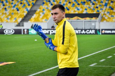 LVIV, UKRAINE - November 07, 2019: Yurii Pankiv player during the UEFA Europa League match between Alexandria (Ukraine) vs AS Saint Etienne (France), Ukraine