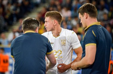 DNIPRO, UKRAINE - September 10, 2019: Football player during the friendly match between national team Ukraine against Nigeria national team, Ukraine