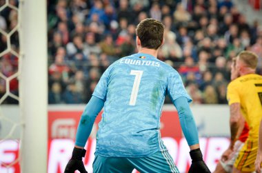 SAINT-PETERSBURG, RUSSIA - November 16, 2019: Thibaut Courtois player during UEFA EURO 2020 qualifying match between national team Russia against Belgium national team, Russia