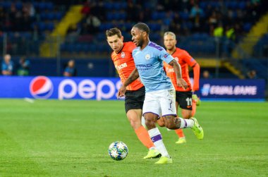 KHARKIV, UKRAINE - September 18, 2019: Raheem Sterling player during the UEFA Champions League match between Shakhtar Donetsk vs Manchester City (England), Ukraine