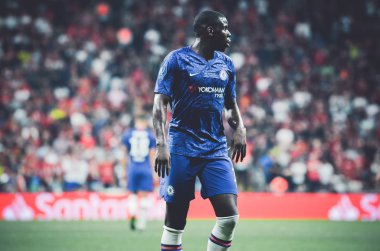 Istanbul, Turkey - August 14, 2019: Kurt Zouma player during the UEFA Super Cup Finals match between Liverpool and Chelsea at Vodafone Park in Vodafone Arena, Turkey