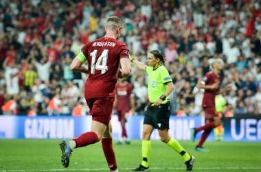 Istanbul, Turkey - August 14, 2019: Jordan Henderson during the UEFA Super Cup Finals match between Liverpool and Chelsea at Vodafone Park in Vodafone Arena, Turkey