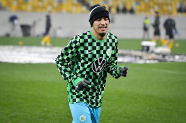 Lviv, Ukrayna - 28 Kasım 2019: William ve Football player antrenman oturumu sırasında Alexandria - Wolfsburg (Almanya), Ukrayna