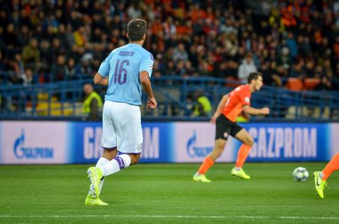 KHARKIV, UKRAINE - September 18, 2019: Rodri player during the UEFA Champions League match between Shakhtar Donetsk vs Manchester City (England), Ukraine