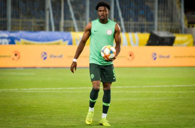 DNIPRO, UKRAINE - September 10, 2019: Football player during the friendly match between national team Ukraine against Nigeria national team, Ukraine