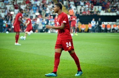 İstanbul, Türkiye - 14 Ağustos 2019: Uefa Süper Kupası Finalleri sırasında Ryan Brewster Liverpool ile Chelsea arasında Vodafon Arena Stadyumu, Türkiye