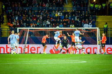 KHARKIV, UKRAINE - September 18, 2019: Football player during the UEFA Champions League match between Shakhtar Donetsk vs Manchester City (England), Ukraine