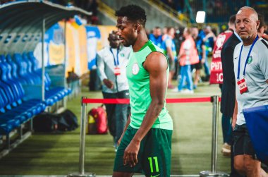 DNIPRO, UKRAINE - September 10, 2019: Emmanuel Dennis player during the friendly match between national team Ukraine against Nigeria national team, Ukraine