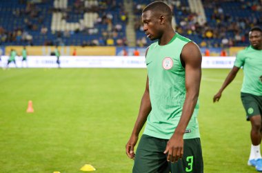 DNIPRO, UKRAINE - September 10, 2019: Jamilu Collins player during the friendly match between national team Ukraine against Nigeria national team, Ukraine
