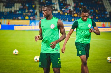 DNIPRO, UKRAINE - September 10, 2019: Jamilu Collins player during the friendly match between national team Ukraine against Nigeria national team, Ukraine