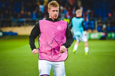 KHARKIV, UKRAINE - September 18, 2019: Kevin De Bruyne during the UEFA Champions League match between Shakhtar Donetsk vs Manchester City (England), Ukraine