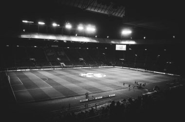 KHARKIV, UKRAINE - September 18, 2019: General view of the stadium close-up during the UEFA Champions League match between Shakhtar vs Manchester City (England), Ukraine