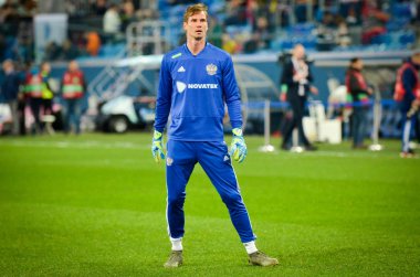 SAINT-PETERSBURG, RUSSIA - November 16, 2019: Anton Shunin before UEFA EURO 2020 qualifying match between national team Russia against Belgium, Russia