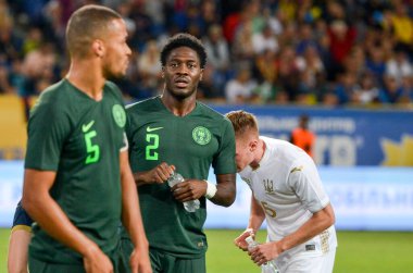 DNIPRO, UKRAINE - September 10, 2019: Ola Aina player during the friendly match between national team Ukraine against Nigeria national team, Ukraine