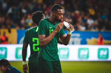 DNIPRO, UKRAINE - September 10, 2019:  Semi Ajayi player during the friendly match between national team Ukraine against Nigeria national team, Ukraine