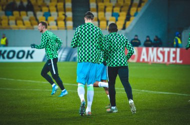 Lviv, Ukrayna - 28 Kasım 2019: Uefa Avrupa Ligi karşılaşmasında Woldria - Wolfsburg (Almanya), Ukrayna