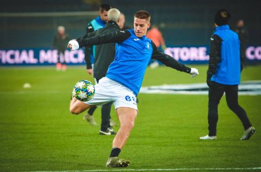 KHARKIV, UKRAINE - December 11, 2019: Mario Pasalic players during the UEFA Champions League match between Shakhtar vs Atalanta Bergamasca Calcio BC (Italy), Ukraine
