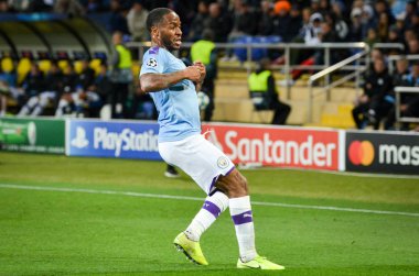 KHARKIV, UKRAINE - September 18, 2019: Raheem Sterling during the UEFA Champions League match between Shakhtar Donetsk vs Manchester City (England), Ukraine