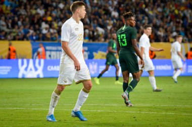 DNIPRO, UKRAINE - September 10, 2019: Mykola Matviienko player during the friendly match between national team Ukraine against Nigeria national team, Ukraine