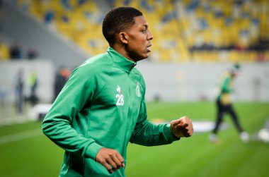 LVIV, UKRAINE - November 07, 2019: Zaydou Youssouf player during the UEFA Europa League match between Alexandria (Ukraine) vs AS Saint Etienne (France), Ukraine