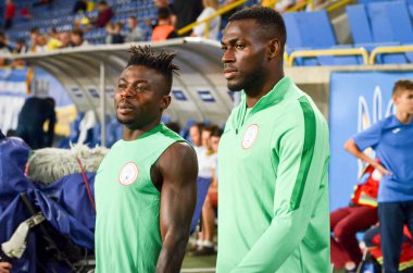 DNIPRO, UKRAINE - September 10, 2019: Nigeria Football player during the friendly match between national team Ukraine against Nigeria national team, Ukraine