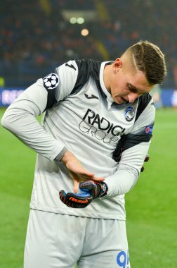 KHARKIV, UKRAINE - December 11, 2019: Pierluigi Gollini player during the UEFA Champions League match between Shakhtar vs Atalanta Bergamasca Calcio BC (Italy), Ukraine