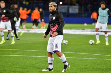 KHARKIV, UKRAINE - September 18, 2019: Sergio Aguero player during the UEFA Champions League match between Shakhtar Donetsk vs Manchester City (England), Ukraine