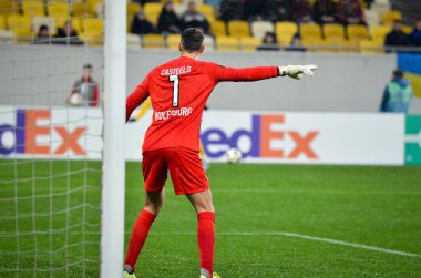 Lviv, Ukrayna - 28 Kasım 2019: Uefa Avrupa Ligi (Ukrayna) - Wolfsburg (Almanya), Ukrayna